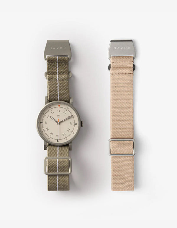 MUS-01 KHAKI P 40MM + SAND PARACHUTE STRAP SET