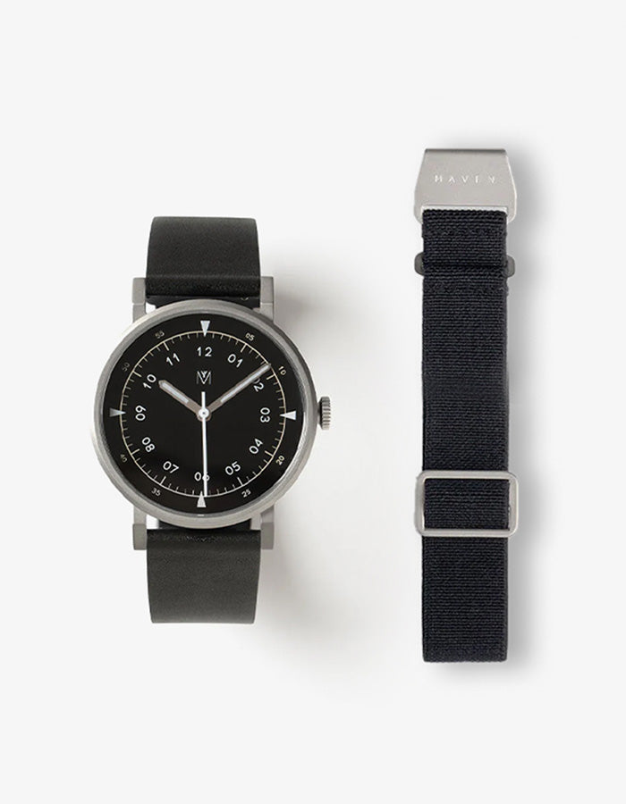 MUS-03 BLACK 40MM + BLACK PARACHUTE STRAP SET