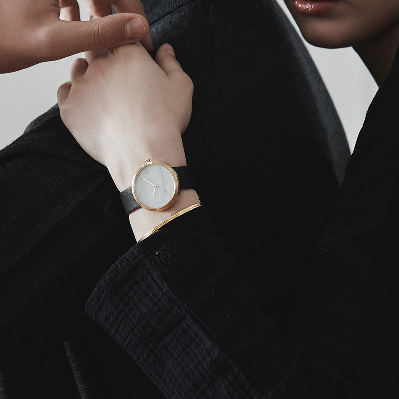 Black minimalist womens watch