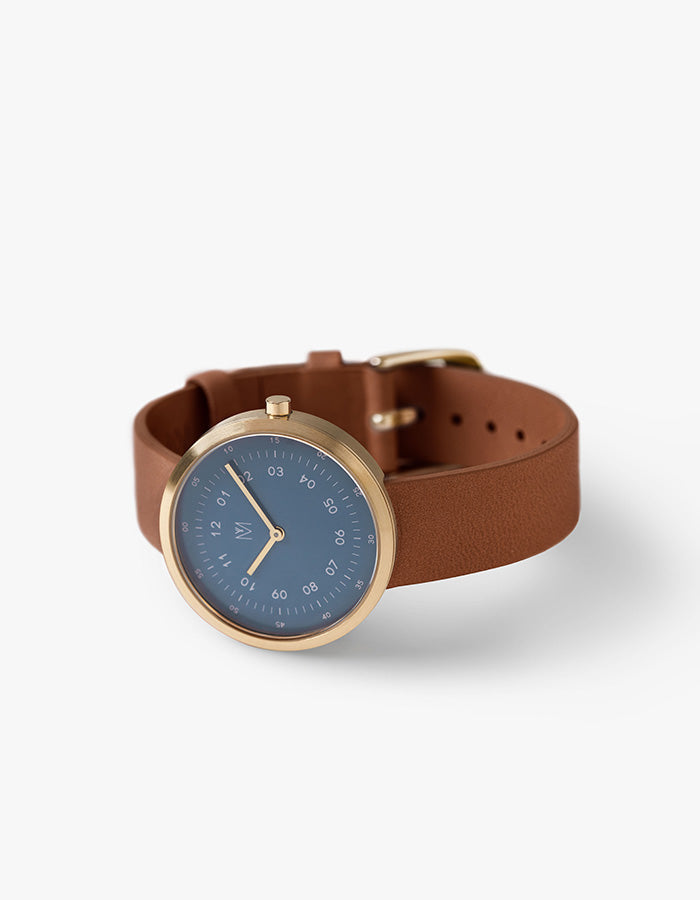 Blue minimalist womens watch