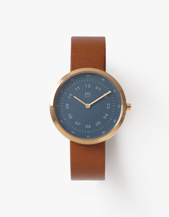 Blue minimalist womens watch