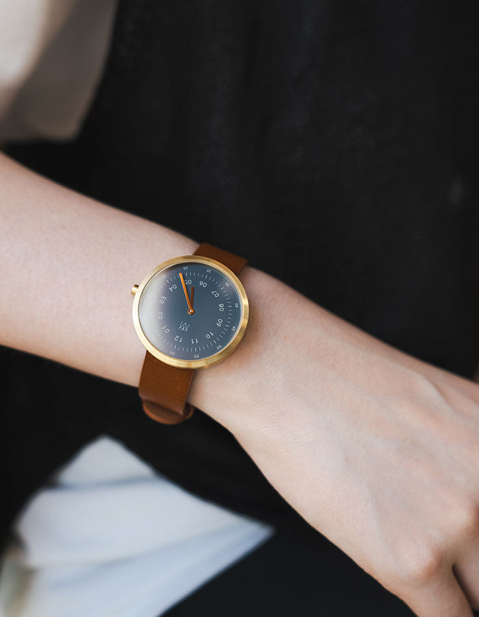 Blue minimalist womens watch