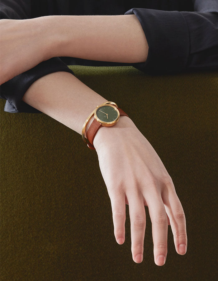 Dusty Olive minimalist womens watch