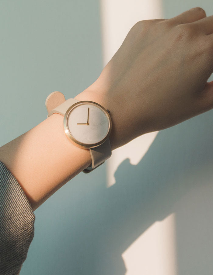 White minimalist womens watch